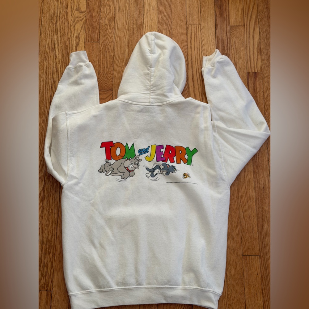 Tom and Jerry Kids White Hoodie
